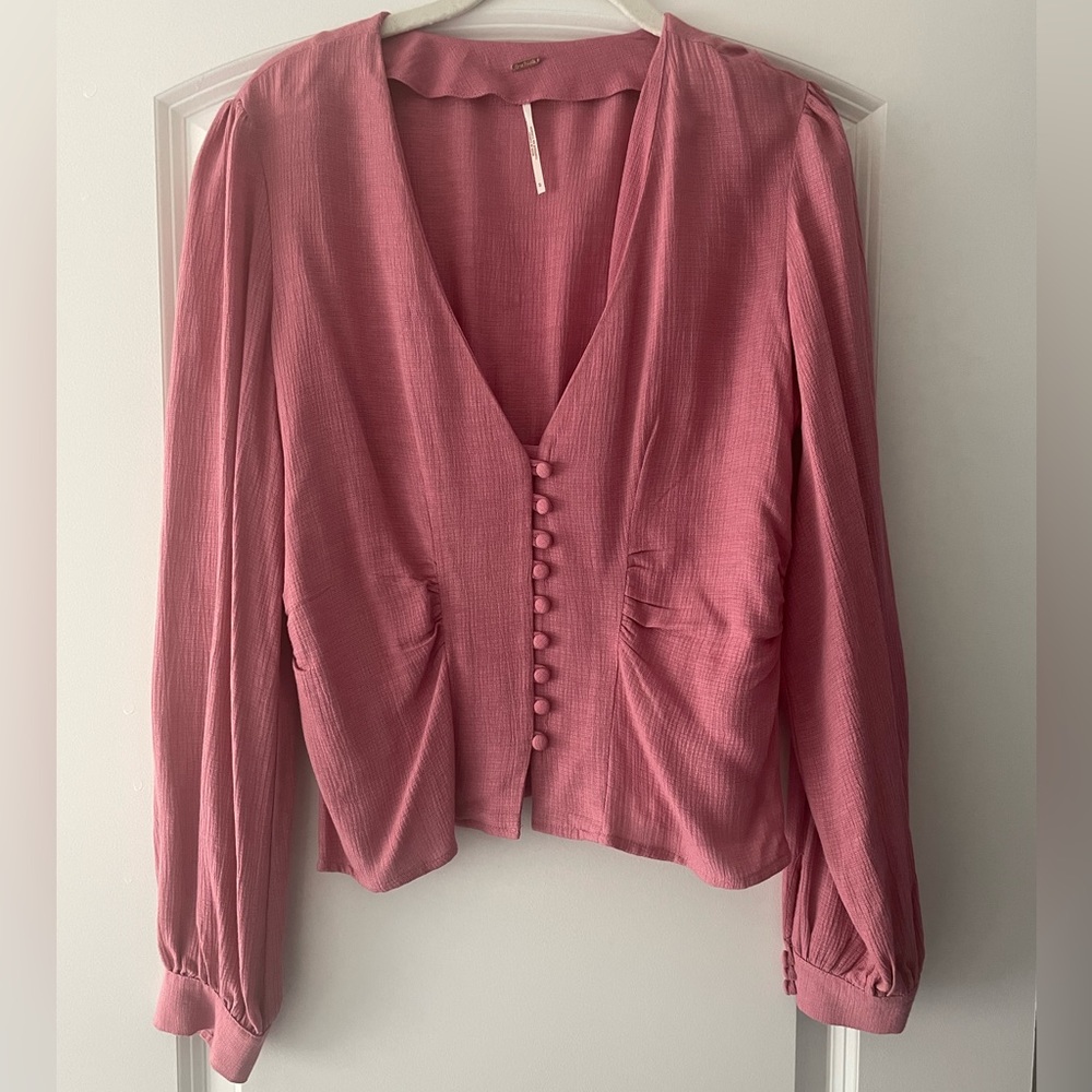 Free People Blouse with Button Detail